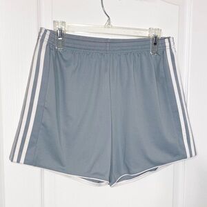 Adidas ClimaCool 5.25” Gray Athletic Shorts w/ Signature White Stripes Large